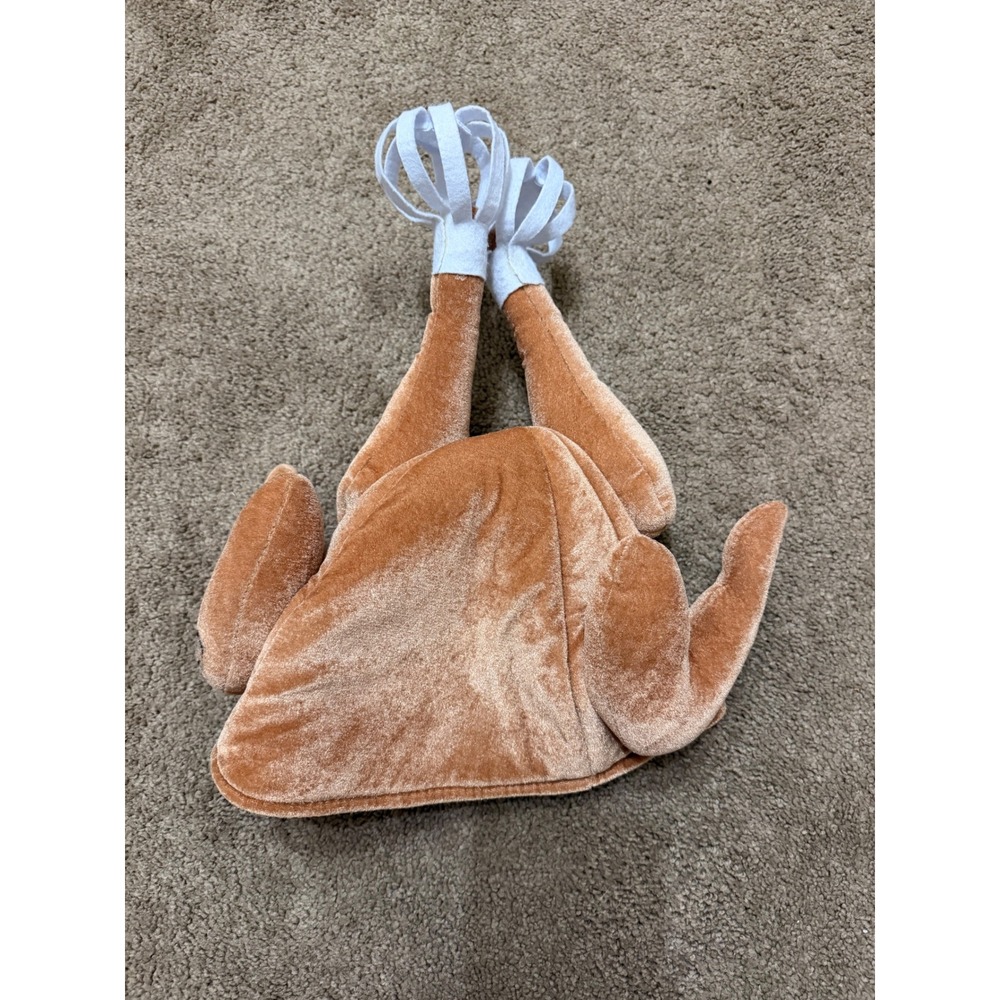 Elope Roasted Turkey Hat Unisex OSFM Tan Excellent Thanksgiving Novelty Plush